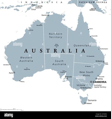 Australia map states hi-res stock photography and images - Alamy