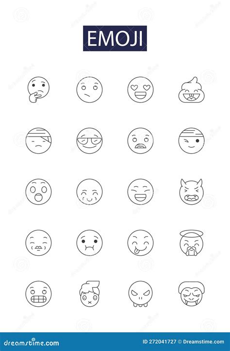 Emoji Line Vector Icons And Signs. Smiley, Expression, Character ...