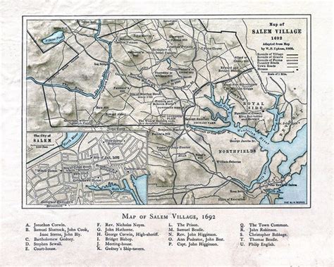 1692 Village Map of Salem Massachusetts Witch Trials | Etsy