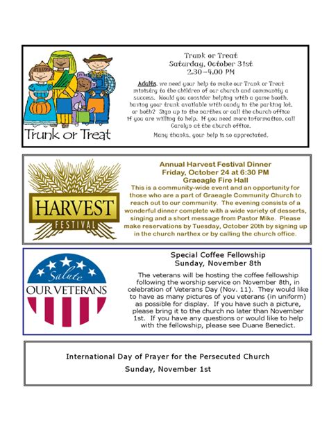 Church Newsletter Sample Free Download