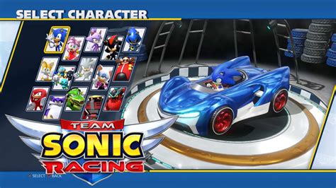 Team Sonic Racing Characters Select Screen