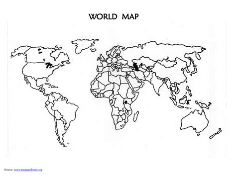 Printable+Blank+World+Map+Countries | World map coloring page, Blank ...