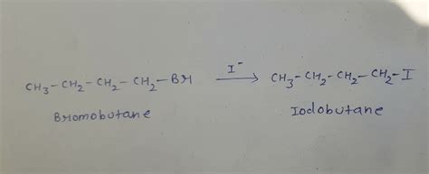 [Solved] . The reaction of bromobutane with iodide ion (from sodium ...