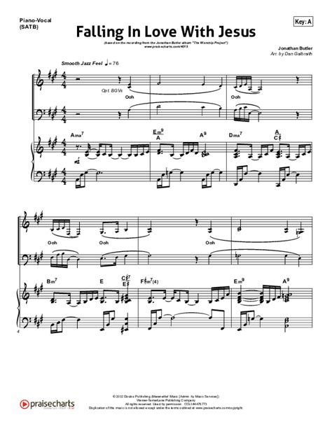 Falling In Love With Jesus Sheet Music PDF (Jonathan Butler) - PraiseCharts