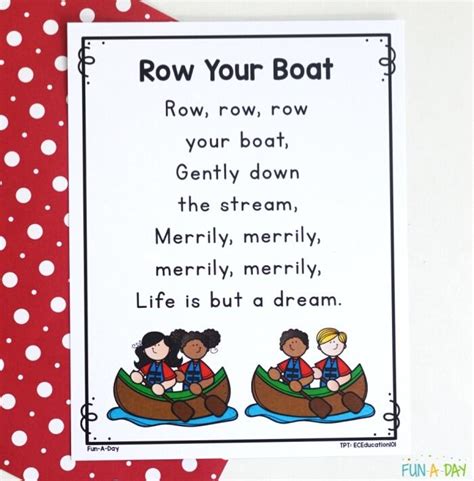 Row Row Row Your Boat Printable Poem - Fun-A-Day!