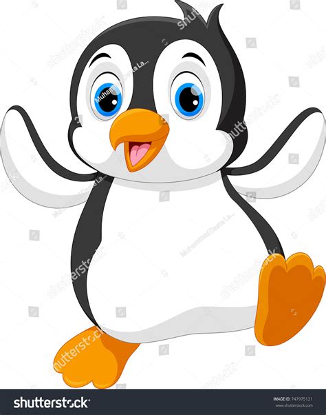 Vector Illustration Cute Baby Penguin Cartoon Stock Vector (Royalty ...