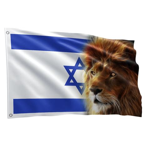 Bandeira De Israel e Leão de Judá Grande 1,50 X 0,90 M na Fadrix