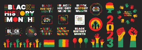 black history month 2023 typography design set. Vector African American ...