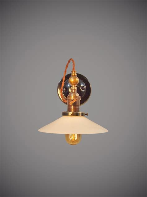 Industrial Wall Sconce - Opal Glass Shade · DW Vintage Lighting Co ...