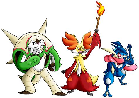 Kalos Starters by FriendlyFireMF on DeviantArt