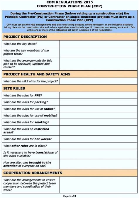 Risk Assessment Table Template