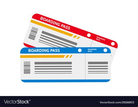 Aircraft boarding pass cartoon Royalty Free Vector Image