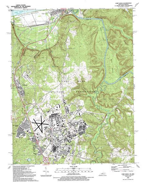 Fort Knox topographic map 1:24,000 scale, Kentucky