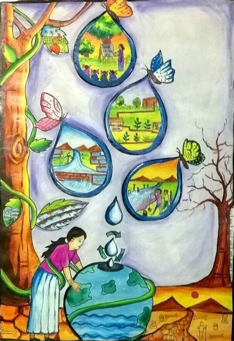 Save The World Poster - Save the world theme with earth and leaves ...