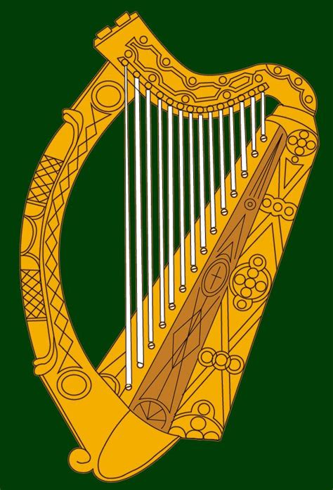 The Irish harp, vector traced and coloured to resemble the flag of ...