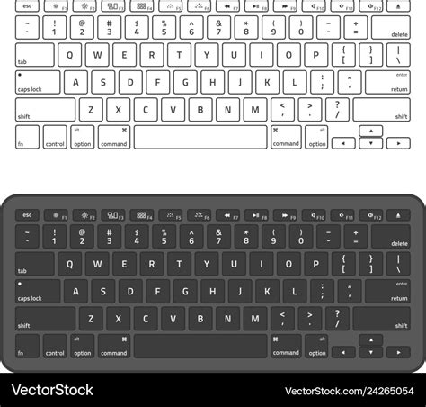 Slim aluminum computer keyboard Royalty Free Vector Image