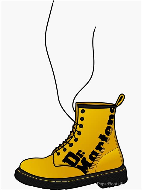 "Dr. Martens old school yellow" Stickers by PaperBoatUK | Redbubble ...