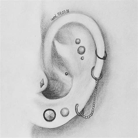 Another ear with a lot of piercing. If you want to suggest an idea for ...