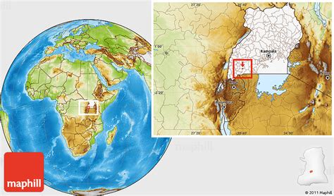 Physical Location Map of Mbarara Municipality, highlighted country