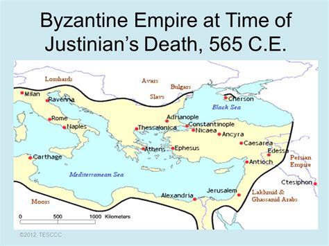 Byzantine Empire Under Justinian Map