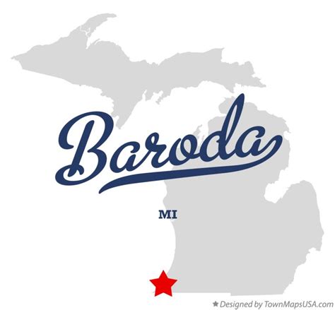 Map of Baroda, MI, Michigan