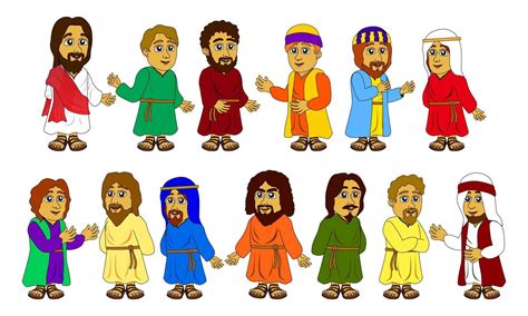 Cartoon characters of Jesus and disciples, great for children's Bible ...