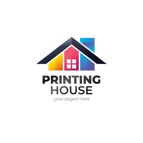 gradient printing house logo template design 14304598 Vector Art at ...