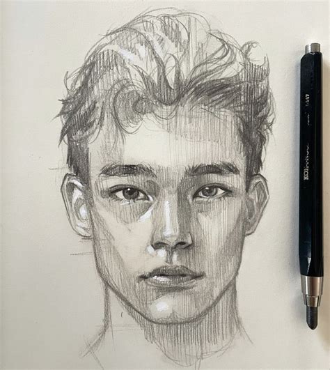 Male drawing from imagination | Portraiture drawing, Art drawings ...