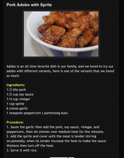 Adobo Recipe And Procedure Tagalog