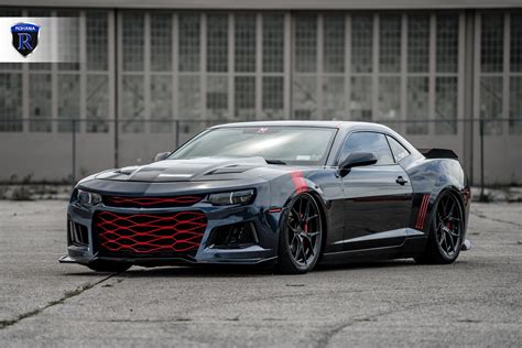 Custom Grille and Red Accents Looking Modern on Gray Chevy Camaro ...