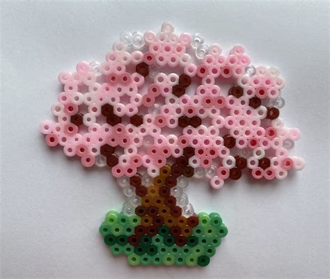 Cherry blossom tree perler beads | แพทเทิร์นลูกปัด