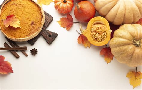 Photo Wallpaper Autumn, Leaves, Pie, Pumpkin, Board, - Pie Thanksgiving ...