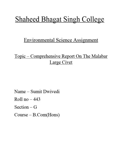 Malabar Civet | PDF | Conservation Biology | Earth Sciences