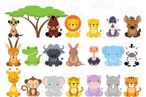 Safari Baby Animals Clipart / Jungle Animals / Zoo Animals (382452 ...