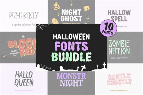 Halloween fonts bundle 10 in 1