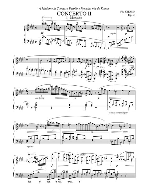 Chopin - Concerto No. 2 In F Minor (Piano Solo) Sheet music for Piano ...