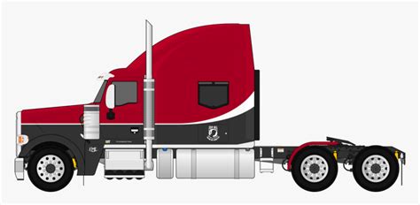 Peterbilt Drawing Side View - Semi Truck Side View Clipart, HD Png ...