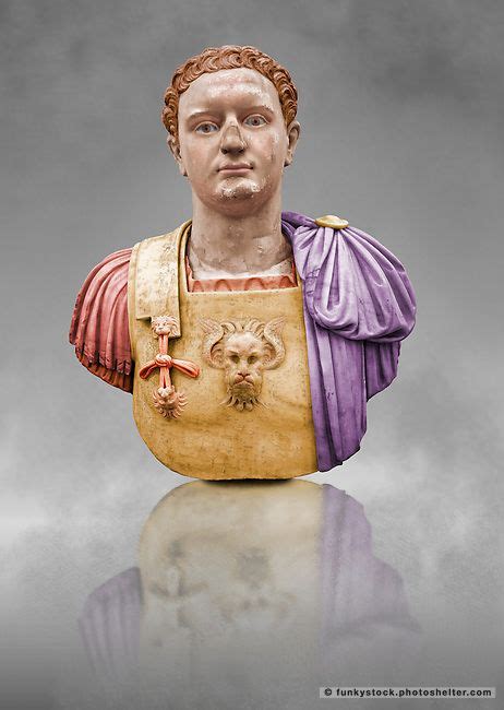 Painted colour verion of Roman marble sculpture bust of Emperor ...