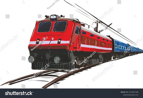 Indian Train Side View Clipart