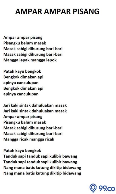 Lirik Lagu Ampar Ampar Pisang Asal Kalimantan Selatan Lengkap