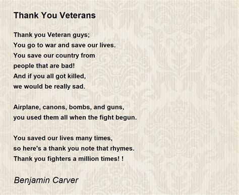 Thank You Veterans Poem