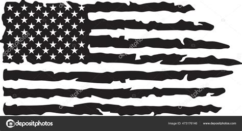 Usa Grunge Flag Black White Vector Stock Vector Image by ...