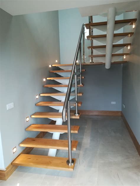 Stairs with Stainless Steel Handrail – E3D Steel Design Ltd.