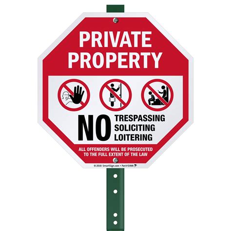 Buy SmartSign 10 x 10 inch “Private Property - No Trespassing, No ...