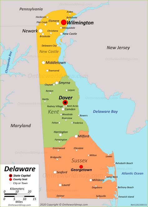 Delaware State Map | USA | Maps of Delaware (DE)