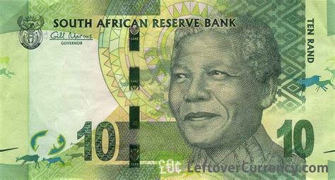 10 South African Rand banknote (Nelson Mandela) - Exchange yours today