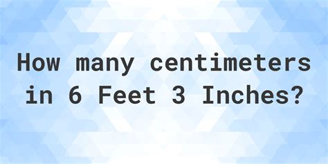 6 feet 3 inches in centimeters - Calculatio