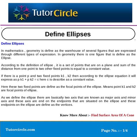 Define Ellipses by tutorcircle team - Issuu