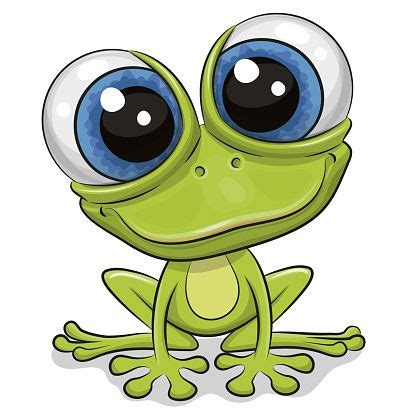 Cute Cartoon Frog Isolated On A White Background Cute Cartoon Frog Cute ...