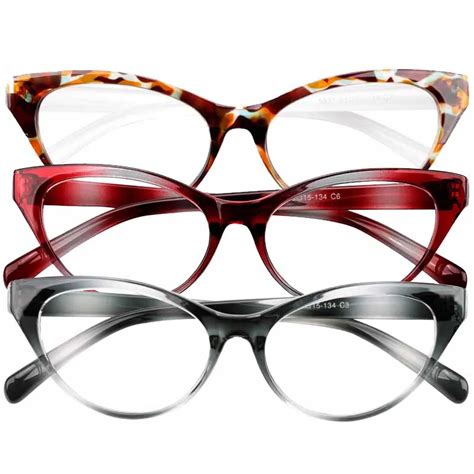 SOOLALA Ultralight Cat Eye Reading Glasses Women Men Eyewear Spectacles ...